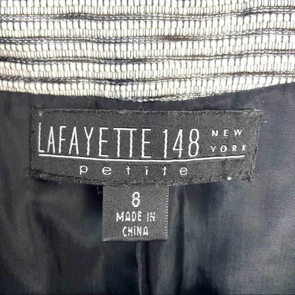 Lafayette 148 Women Gray Black  Metallic Shimmer Zipper Front Jacket Blazer - Picture 2 of 12